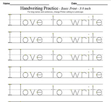 handwriting worksheets